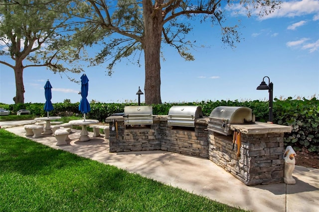 view of patio / terrace with area for grilling