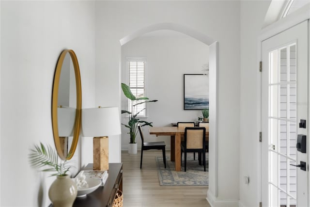 foyer featuring light hardwood / wood-style floors