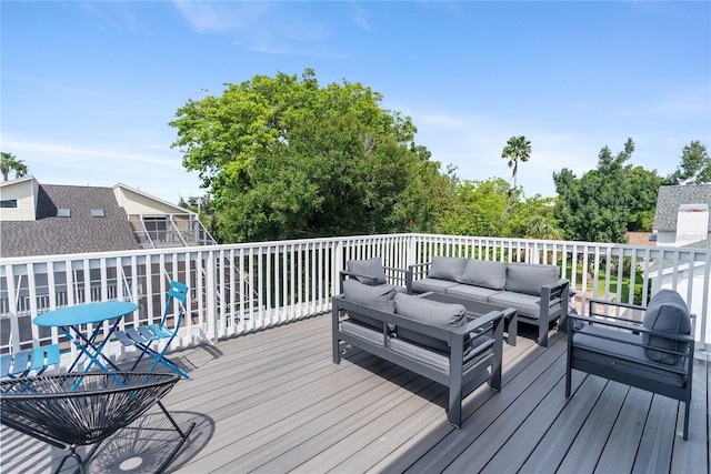 deck featuring an outdoor hangout area