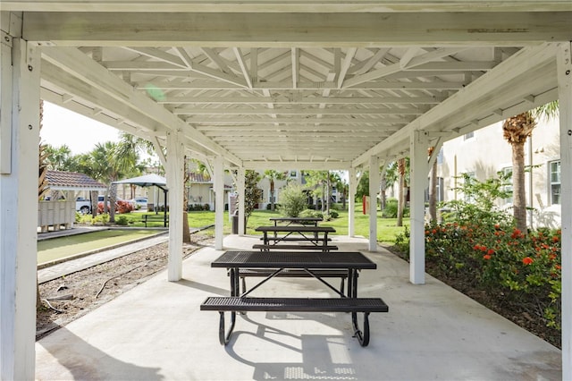 view of patio with a gazebo