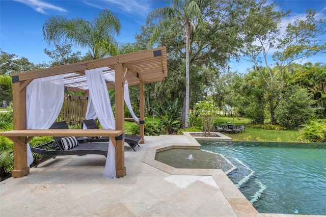 view of patio featuring a pergola