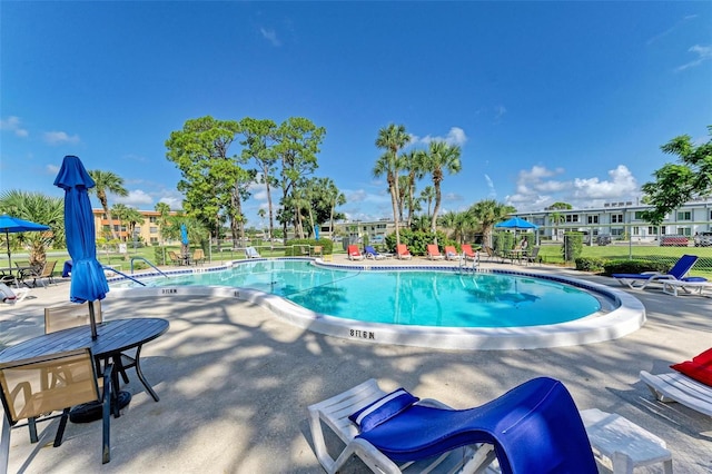 view of pool with a patio area