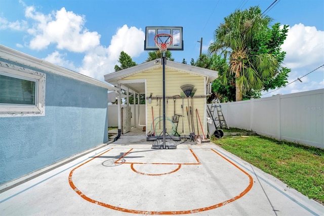 exterior space with a fenced backyard