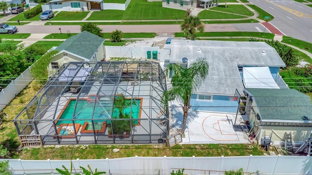 drone / aerial view featuring a residential view