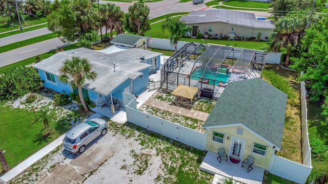 aerial view featuring a residential view