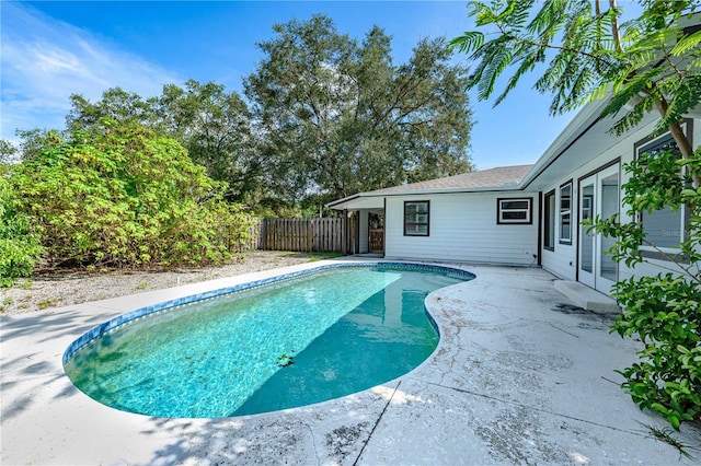 view of pool featuring a patio