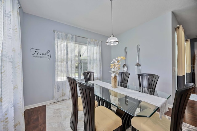 dining area featuring hardwood / wood-style floors