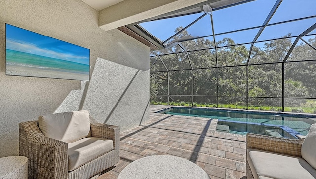 exterior space featuring a lanai