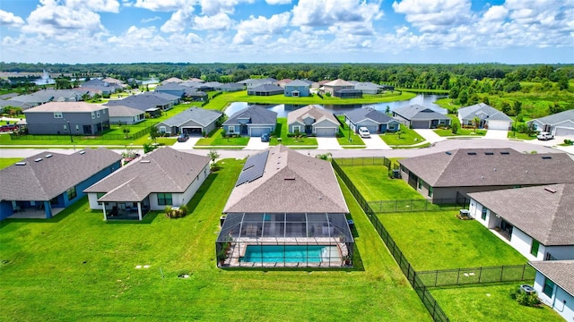 aerial view featuring a residential view