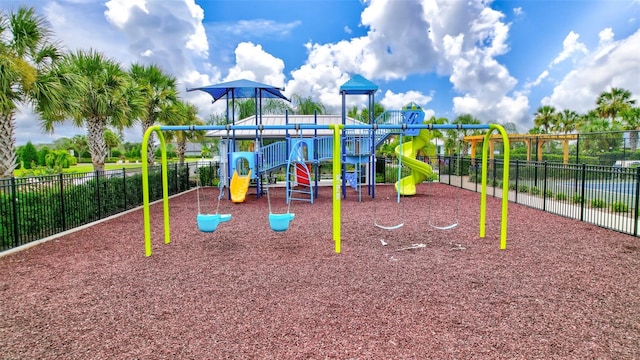 community play area with fence