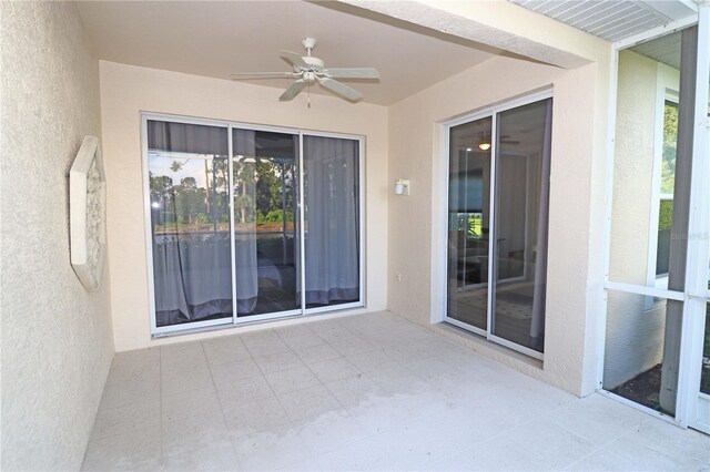 view of patio / terrace with ceiling fan