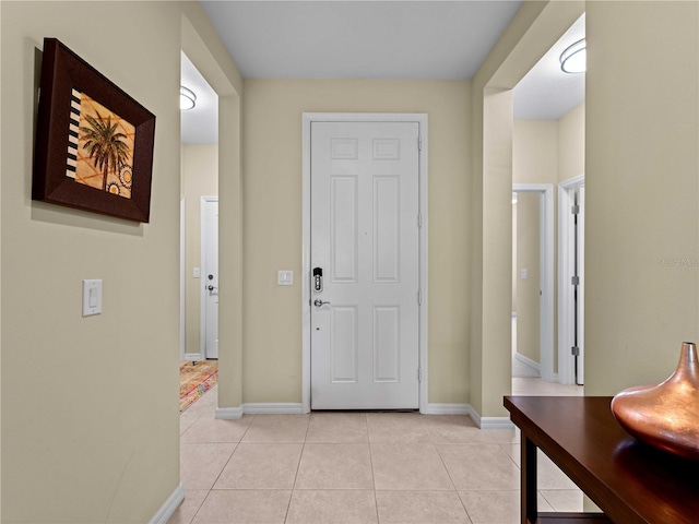 view of tiled entrance foyer