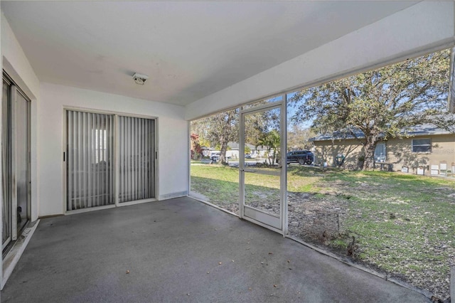 view of unfurnished sunroom