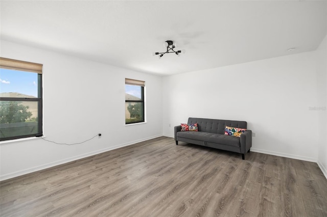 sitting room featuring hardwood / wood-style floors