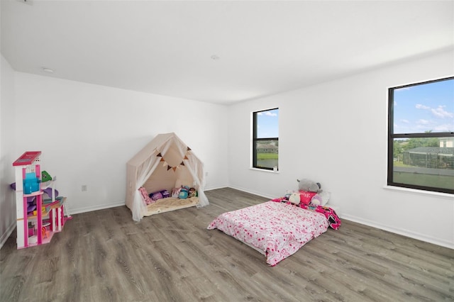 bedroom featuring dark wood-type flooring