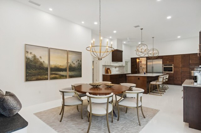 dining room featuring an inviting chandelier