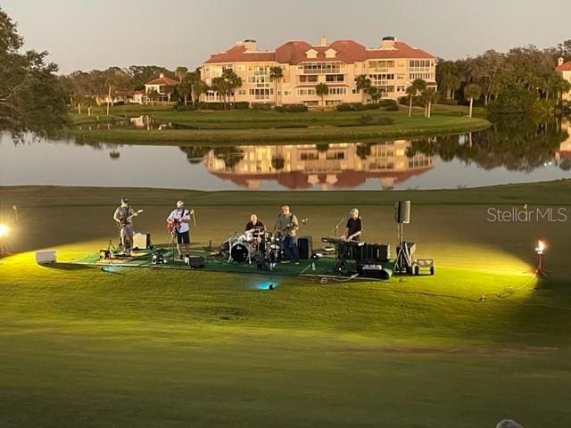 view of property's community featuring a water view