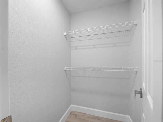 walk in closet featuring wood-type flooring