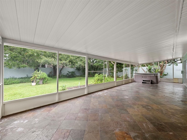 view of unfurnished sunroom