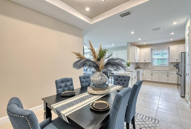 view of tiled dining space