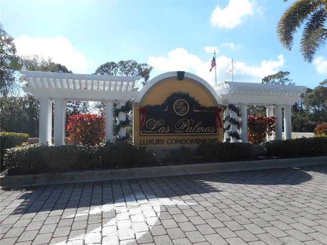 view of community sign