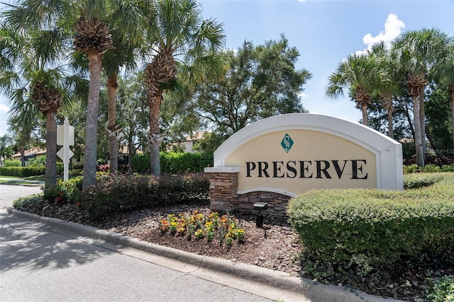 view of community sign