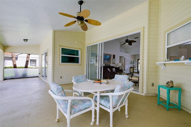 view of patio / terrace with ceiling fan