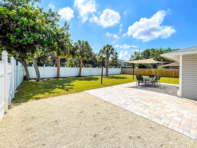 view of yard with a patio area