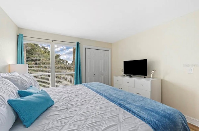 bedroom featuring a closet