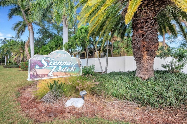 view of community sign