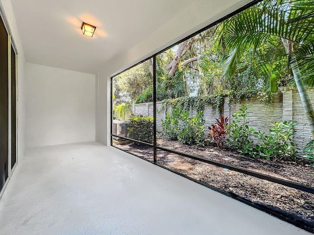 view of unfurnished sunroom