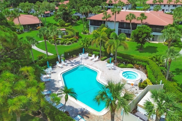 view of pool featuring a patio