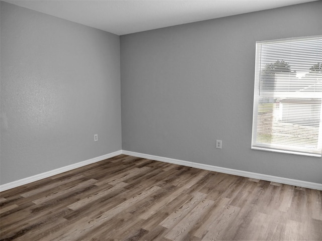 empty room featuring plenty of natural light and wood-type flooring