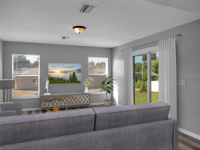 living room featuring hardwood / wood-style floors