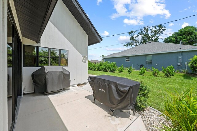 view of patio featuring grilling area