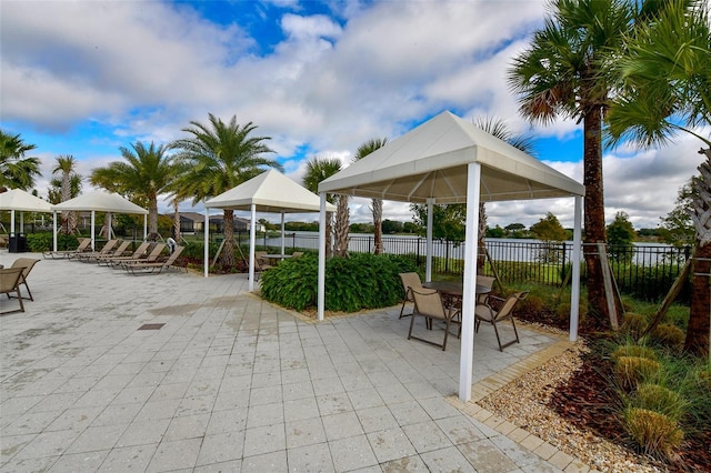 view of patio / terrace featuring a gazebo