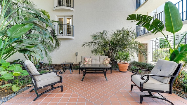 view of patio / terrace featuring a balcony