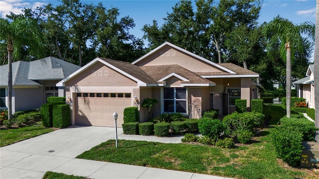 view of front of house with a garage