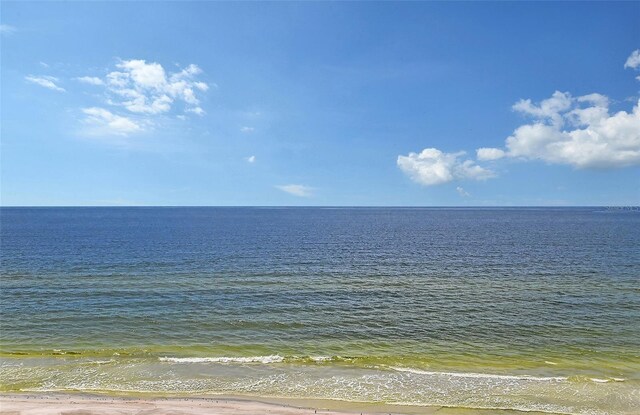 view of water feature featuring a beach view