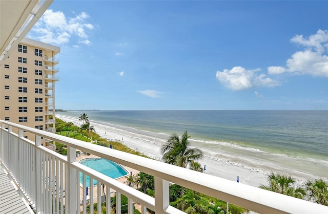 property view of water with a view of the beach