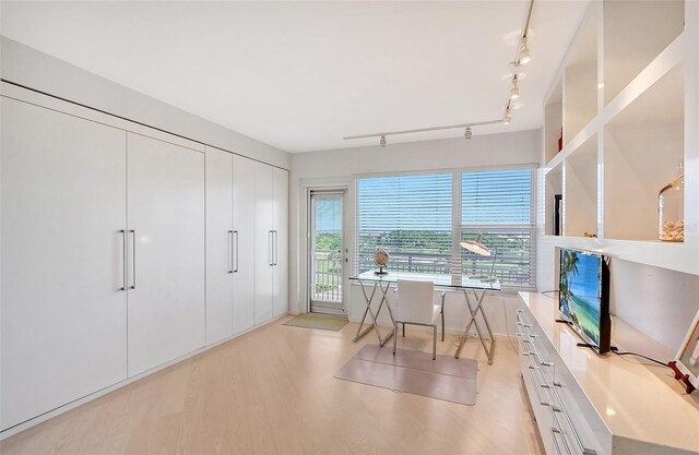 office area featuring light wood-style floors