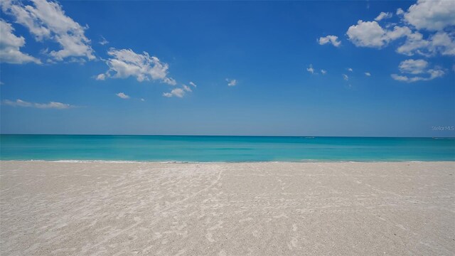 property view of water featuring a view of the beach