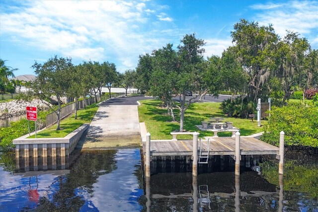 view of dock area