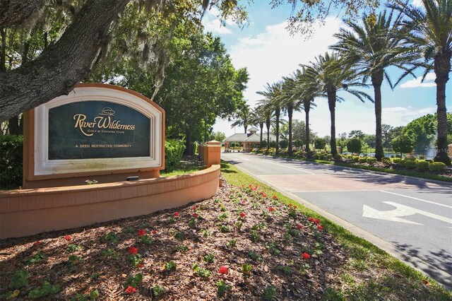 view of community sign