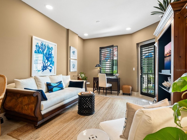 living room featuring a healthy amount of sunlight