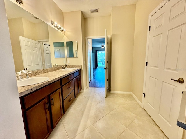 bathroom featuring vanity and tile patterned floors