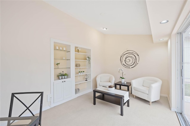 4995 Pepperwood Pl, Venice, FL 34293 - living area with light carpet, baseboards, and recessed lighting