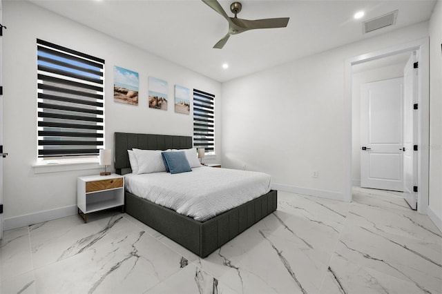 bedroom with ceiling fan