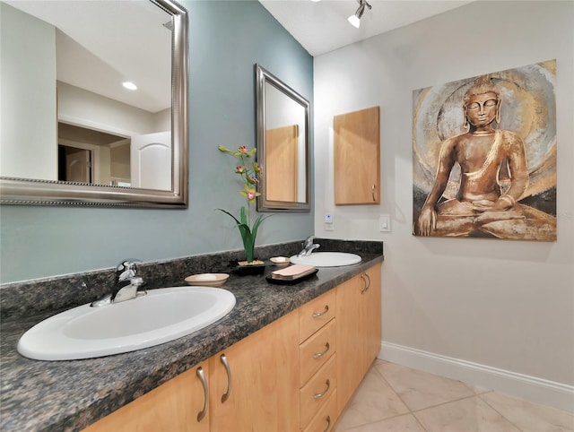 bathroom featuring vanity and tile patterned floors