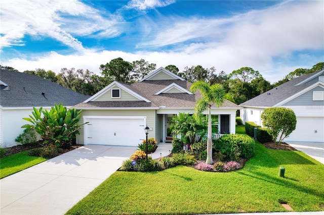 view of front of home featuring a front lawn